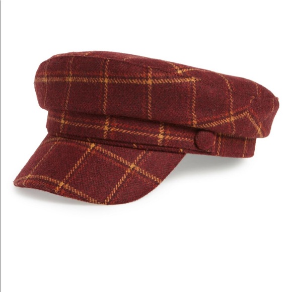 red plaid newsboy hat